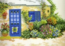     Little house with blue door -     