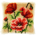 Набор для вышивки крестом Подушка "Маки" ковровая техника