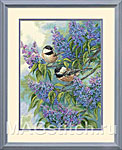 Chickadees and Lilacs -    